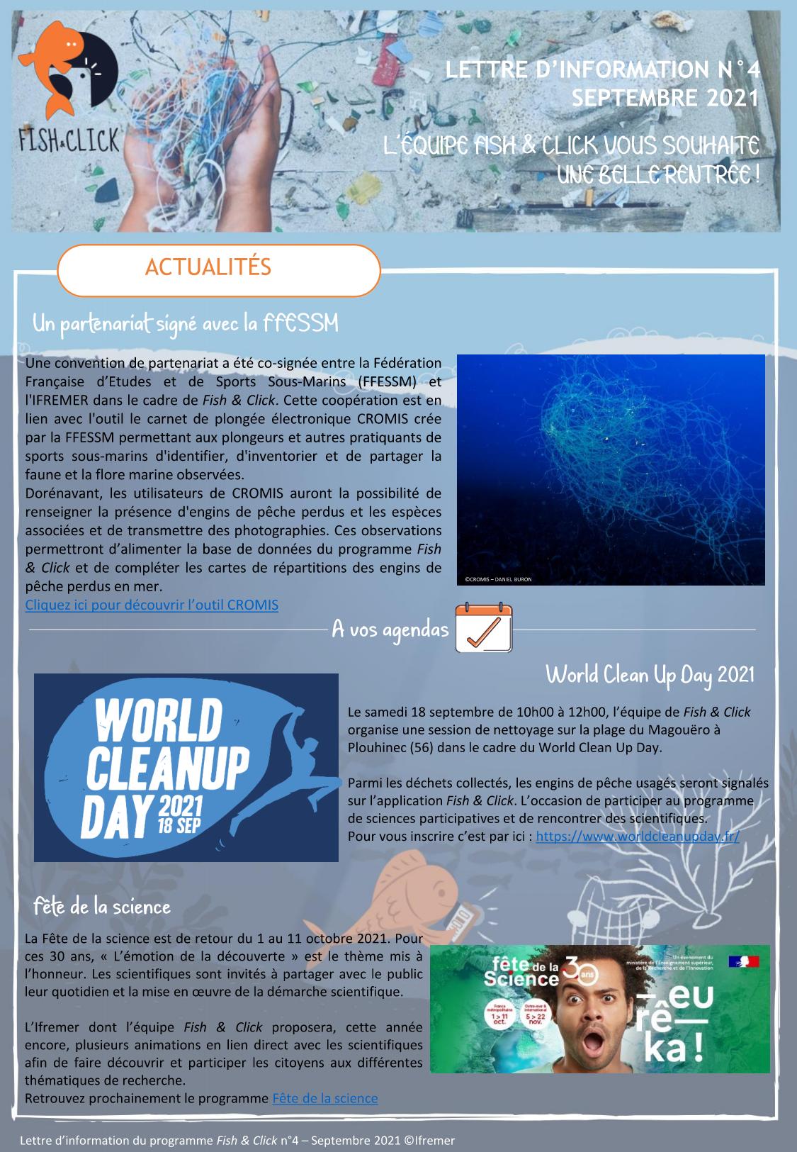 IFREMER Newsletter programme Fish&Click page 1